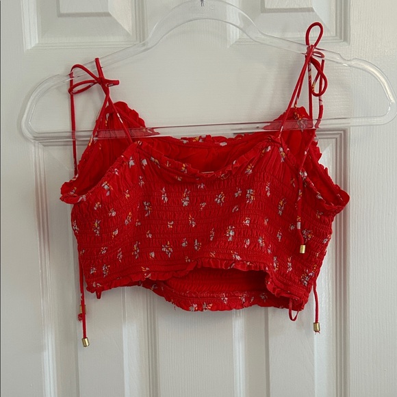 Free People Red Floral 2pc top and Maxi Skirt - Picture 6 of 16